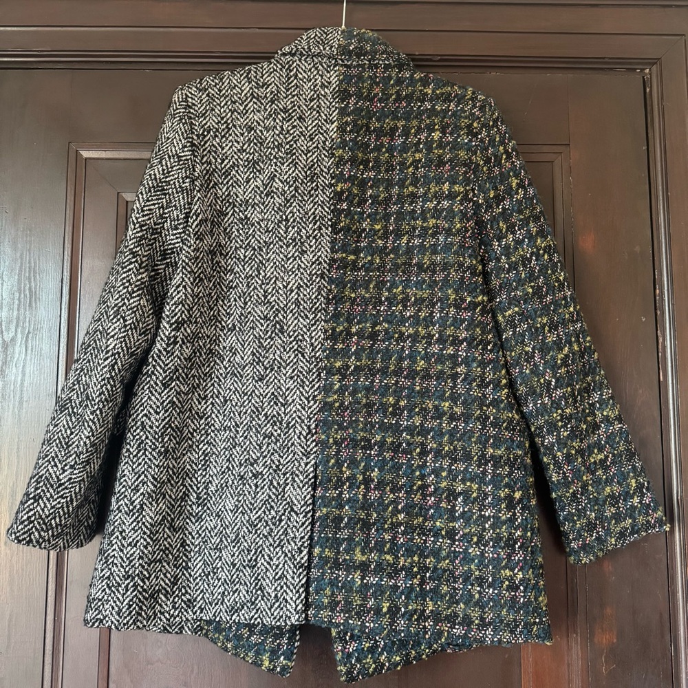 Driftwood Anthropologie Relaxed Plaid Blazer, Size Small - Picture 7 of 14
